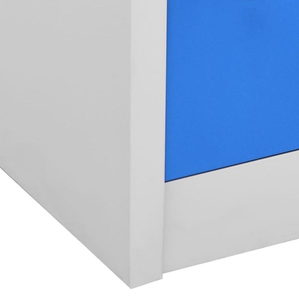 Lockerkasten 90X45X92,5 Cm Staal Lichtgrijs En Blauw - Afbeelding 7