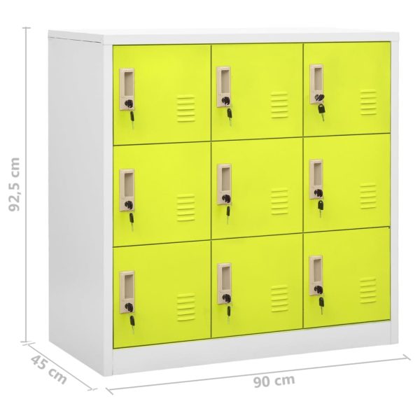 Lockerkasten 90X45X92,5 Cm Staal Lichtgrijs En Groen - Afbeelding 9