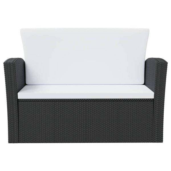 Loungeset Met Kussens Poly Rattan - Afbeelding 4