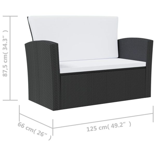 Loungeset Met Kussens Poly Rattan - Afbeelding 9