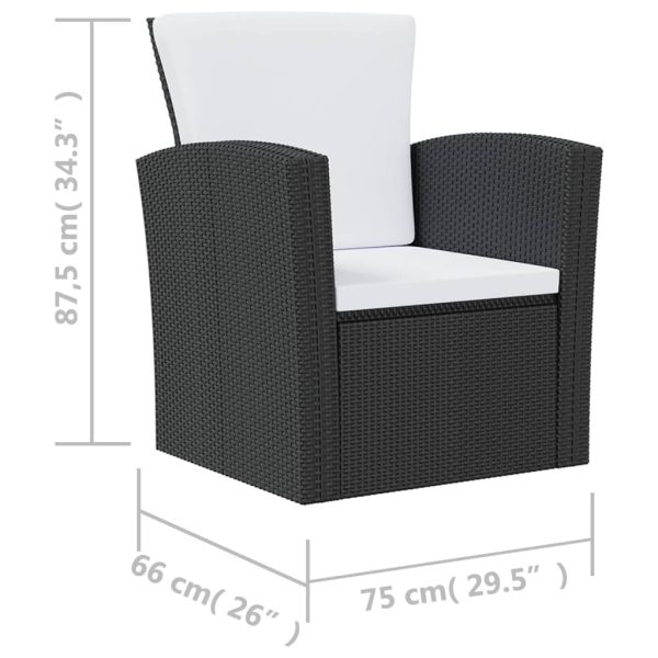 Loungeset Met Kussens Poly Rattan - Afbeelding 10