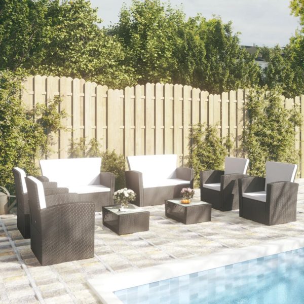 Loungeset Met Kussens Poly Rattan