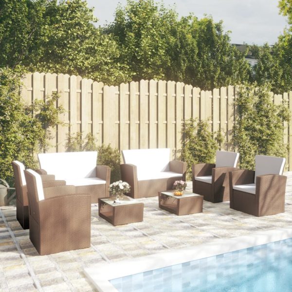 Loungeset Met Kussens Poly Rattan - Afbeelding 15