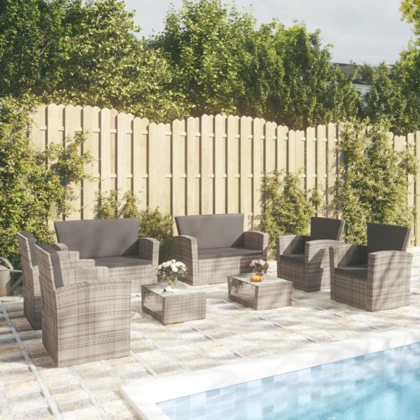 Loungeset Met Kussens Poly Rattan - Afbeelding 17