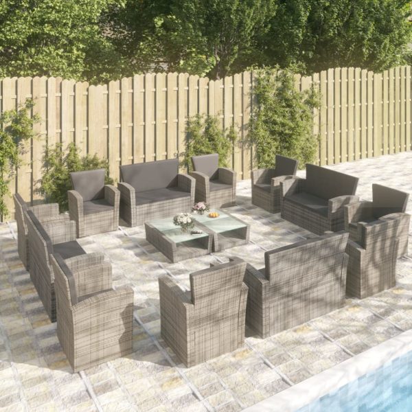 Loungeset Met Kussens Poly Rattan - Afbeelding 18