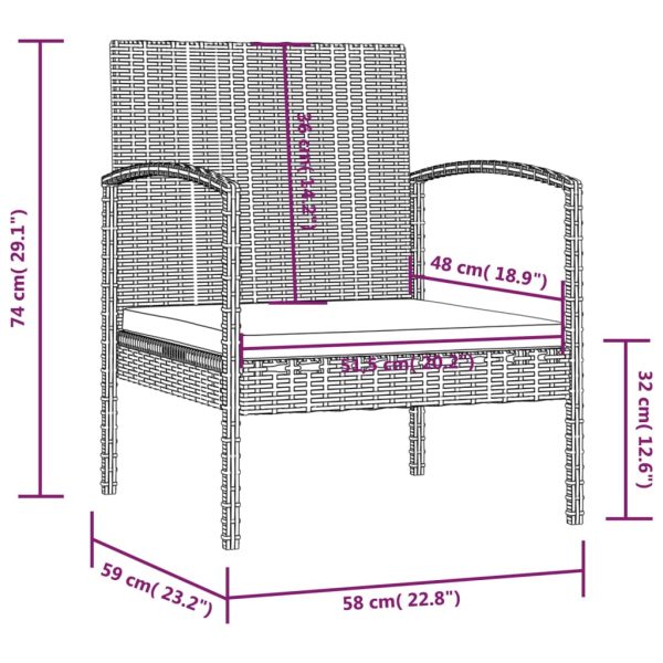 Loungeset Met Kussens Poly Rattan - Afbeelding 12