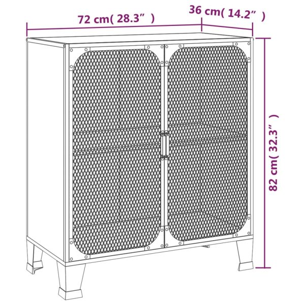 Opbergkasten 72X36X82 Cm Metaal En Mdf Rustiek Bruin - Afbeelding 10