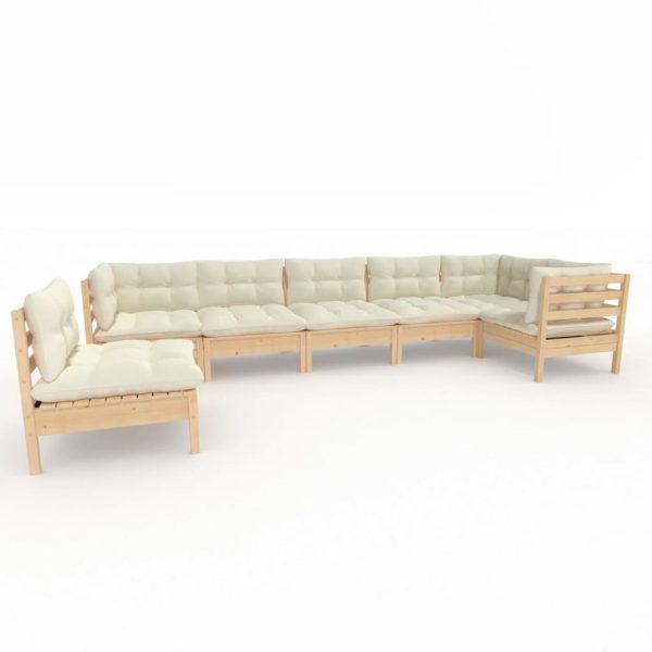 Loungeset Met Kleurige Kussens Grenenhout - Afbeelding 2