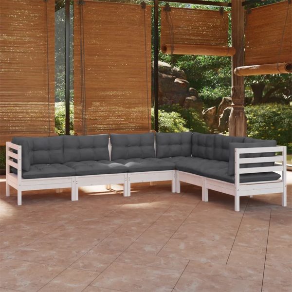 Loungeset Met Kleurige Kussens Grenenhout - Afbeelding 8