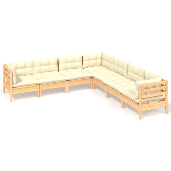 Loungeset Met Kleurige Kussens Massief Grenenhout - Afbeelding 2