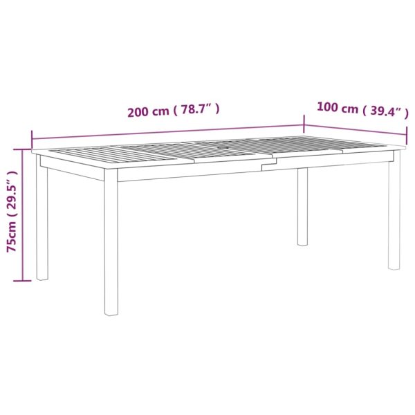 9-Delige Tuinset Massief Acaciahout Grijs - Afbeelding 8