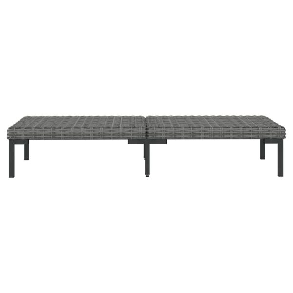 5-Delige Loungeset Met Kussens Poly Rattan Donkergrijs - Afbeelding 6