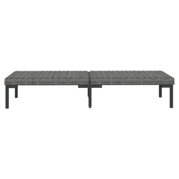 7-Delige Loungeset Met Kussens Poly Rattan Donkergrijs - Afbeelding 6