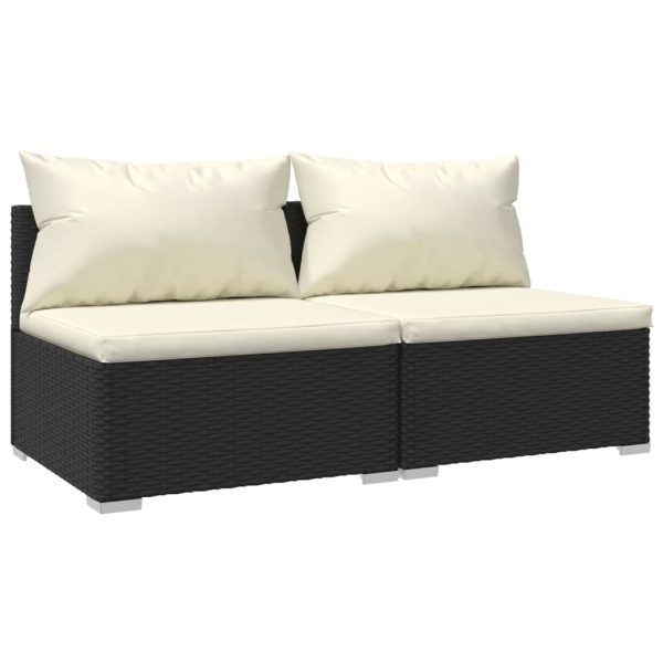 2-Delige Loungeset Met Kussens Poly Rattan - Afbeelding 2