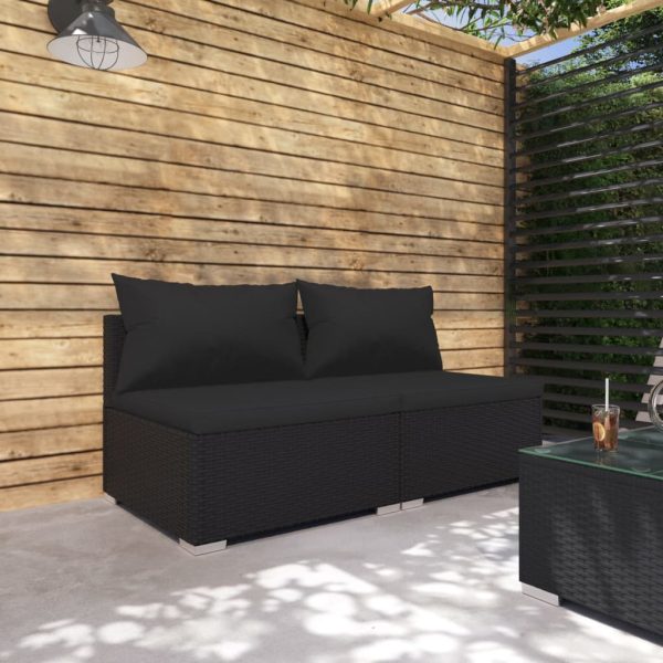 2-Delige Loungeset Met Kussens Poly Rattan - Afbeelding 7