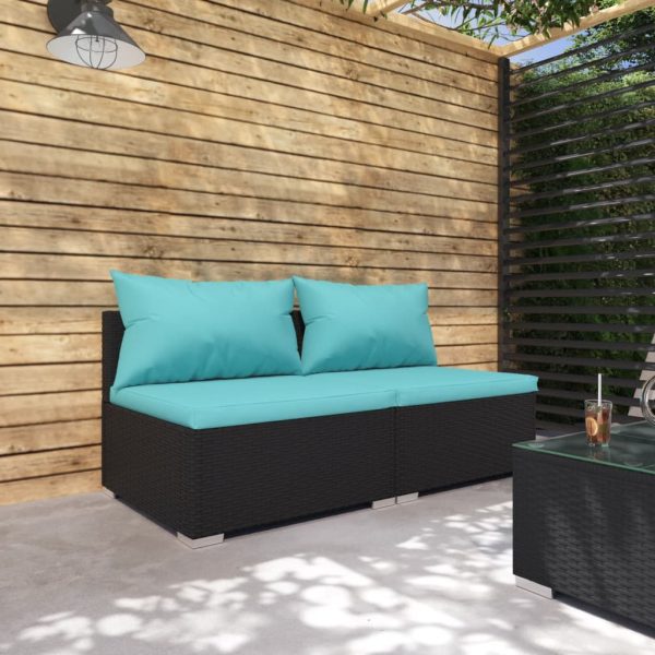 2-Delige Loungeset Met Kussens Poly Rattan - Afbeelding 8