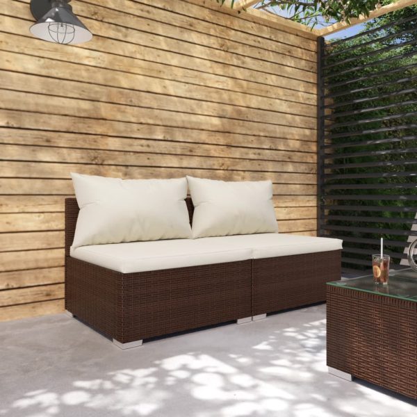 2-Delige Loungeset Met Kussens Poly Rattan - Afbeelding 9