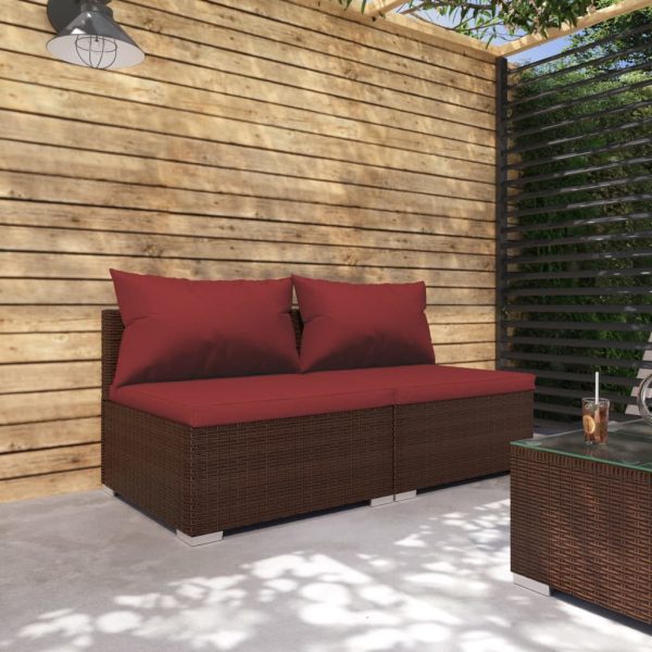 2-Delige Loungeset Met Kussens Poly Rattan - Afbeelding 10