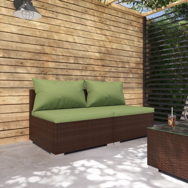 2-Delige Loungeset Met Kussens Poly Rattan - Afbeelding 11