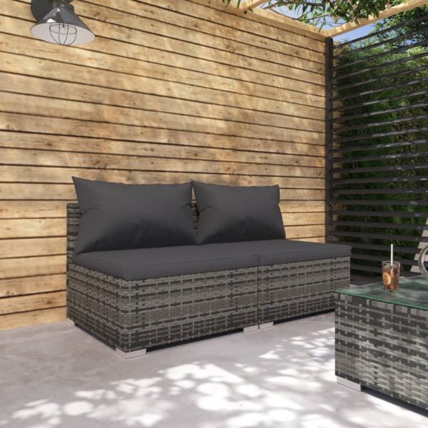 2-Delige Loungeset Met Kussens Poly Rattan - Afbeelding 12