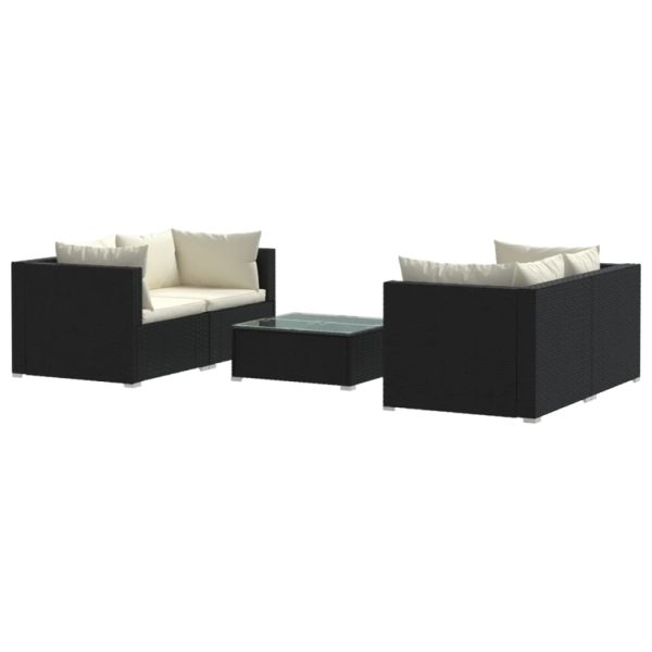 5-Delige Loungeset Met Kussens Poly Rattan - Afbeelding 2