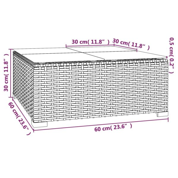 6-Delige Loungeset Met Kussens Poly Rattan - Afbeelding 12