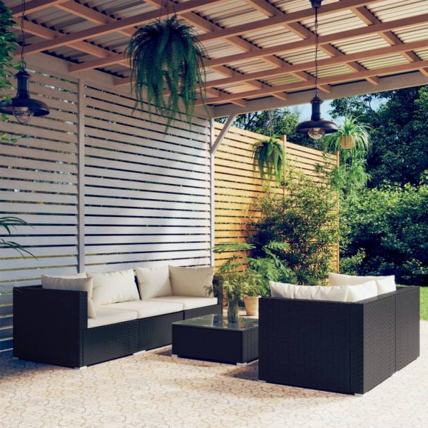 6-Delige Loungeset Met Kussens Poly Rattan