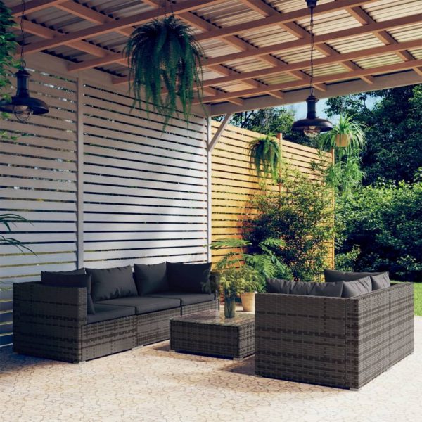 6-Delige Loungeset Met Kussens Poly Rattan - Afbeelding 16