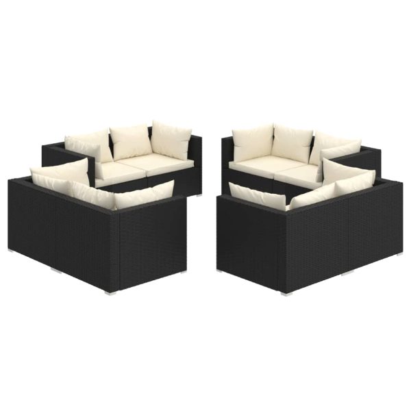 8-Delige Loungeset Met Kussens Poly Rattan - Afbeelding 2