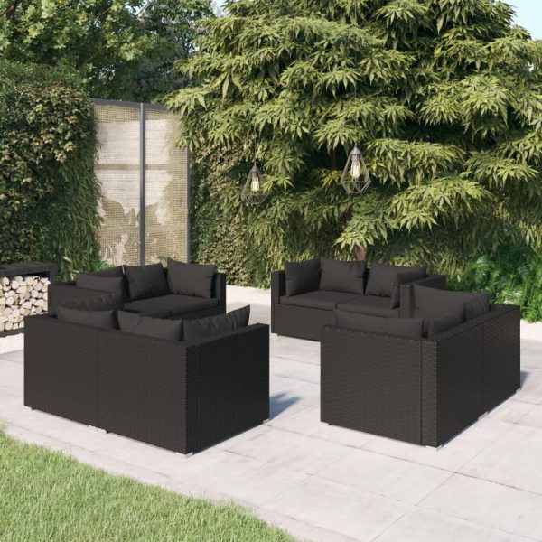 8-Delige Loungeset Met Kussens Poly Rattan - Afbeelding 7