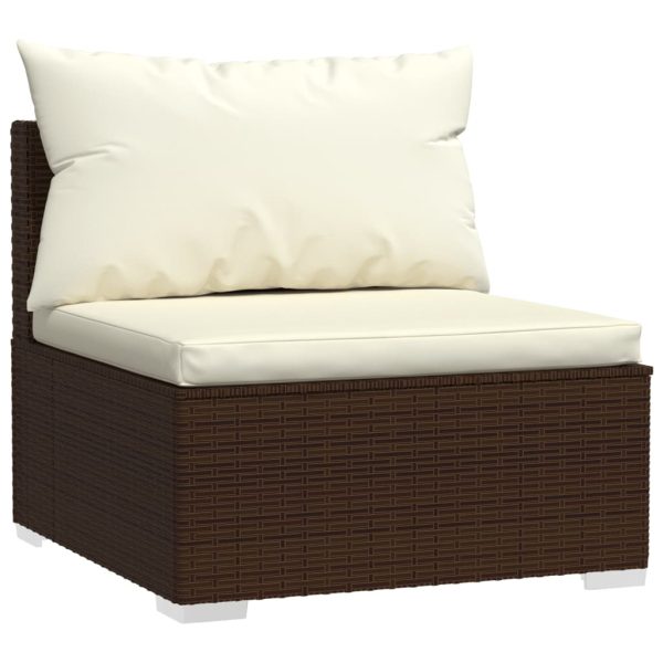 7-Delige Loungeset Met Kussens Poly Rattan - Afbeelding 3