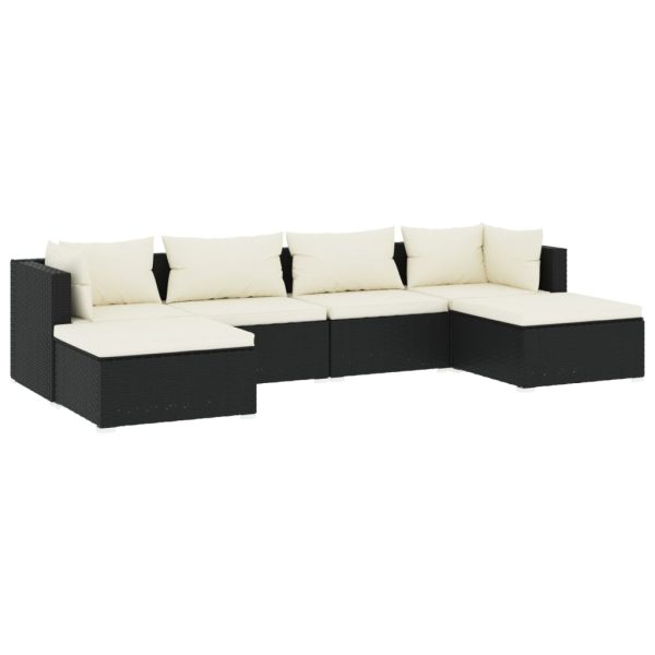 6-Delige Loungeset Met Kussens Poly Rattan - Afbeelding 2