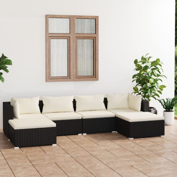 6-Delige Loungeset Met Kussens Poly Rattan