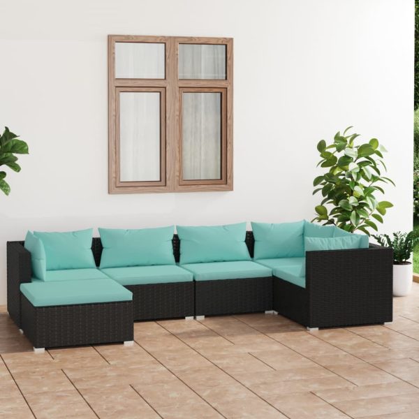 6-Delige Loungeset Met Kussens Poly Rattan