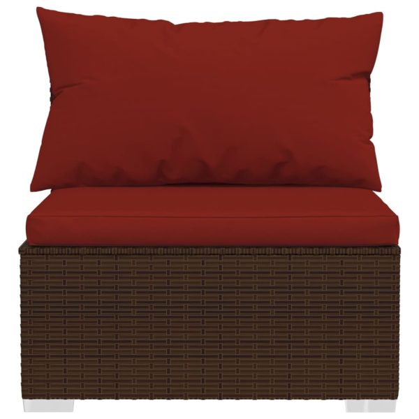 7-Delige Loungeset Met Kussens Poly Rattan - Afbeelding 5