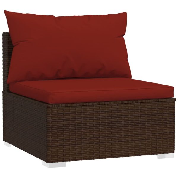 7-Delige Loungeset Met Kussens Poly Rattan - Afbeelding 6