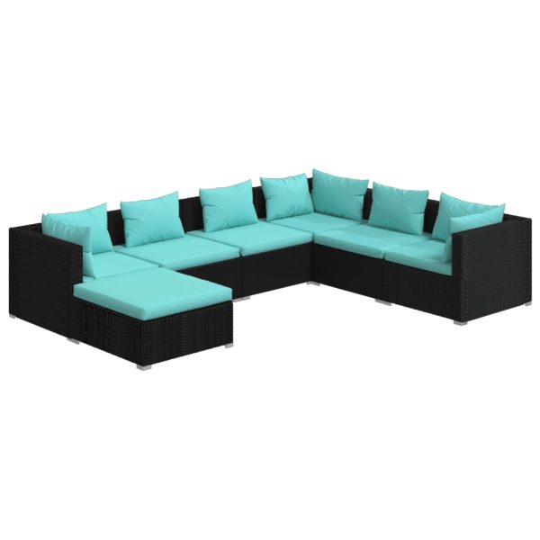 7-Delige Loungeset Met Kussens Poly Rattan - Afbeelding 2