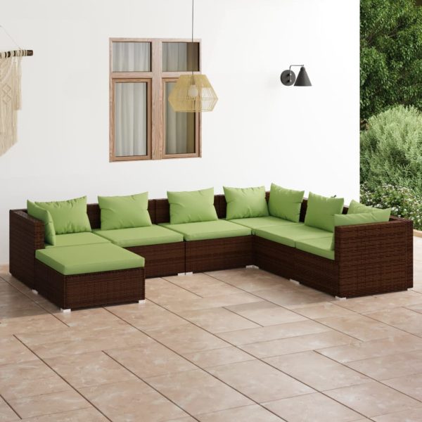 7-Delige Loungeset Met Kussens Poly Rattan - Afbeelding 13