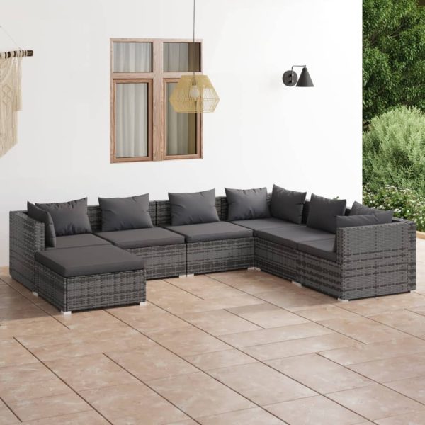 7-Delige Loungeset Met Kussens Poly Rattan - Afbeelding 14