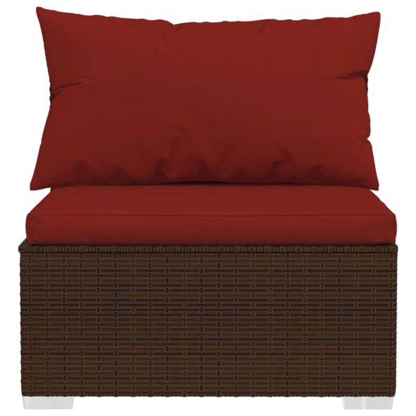 8-Delige Loungeset Met Kussens Poly Rattan - Afbeelding 4