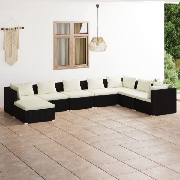 8-Delige Loungeset Met Kussens Poly Rattan - Afbeelding 13