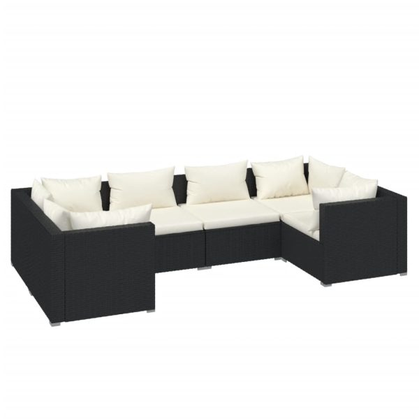 6-Delige Loungeset Met Kussens Poly Rattan - Afbeelding 2