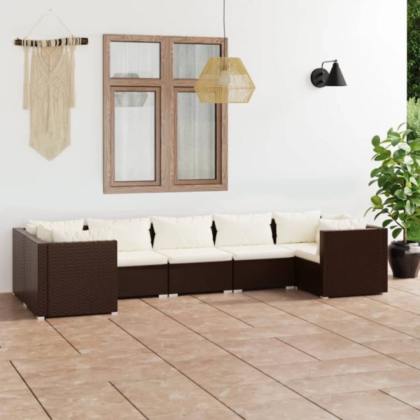 7-Delige Loungeset Met Kussens Poly Rattan