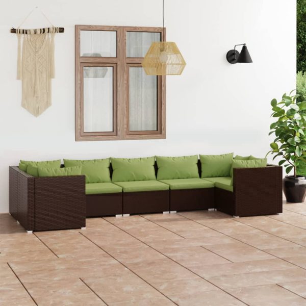 7-Delige Loungeset Met Kussens Poly Rattan - Afbeelding 12