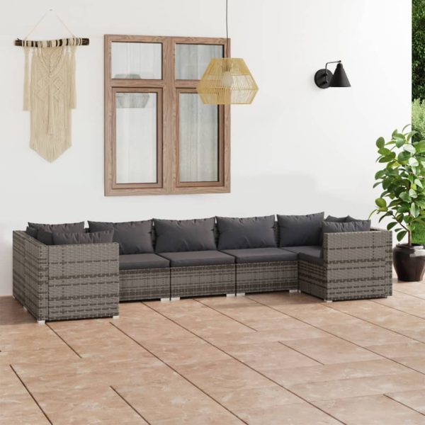 7-Delige Loungeset Met Kussens Poly Rattan - Afbeelding 13