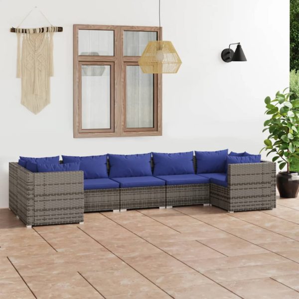 7-Delige Loungeset Met Kussens Poly Rattan - Afbeelding 14