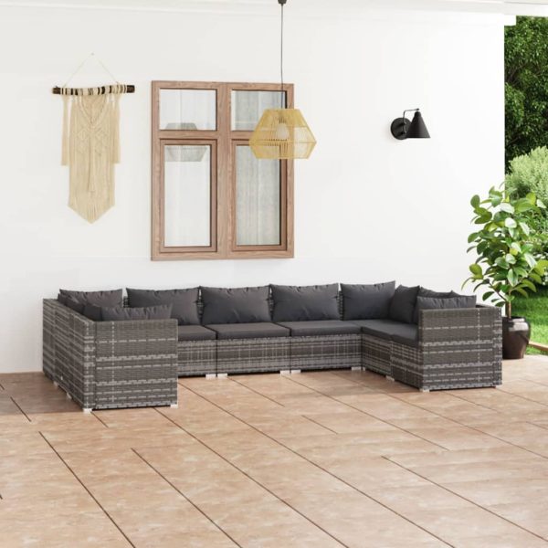 9-Delige Loungeset Met Kussens Poly Rattan - Afbeelding 12