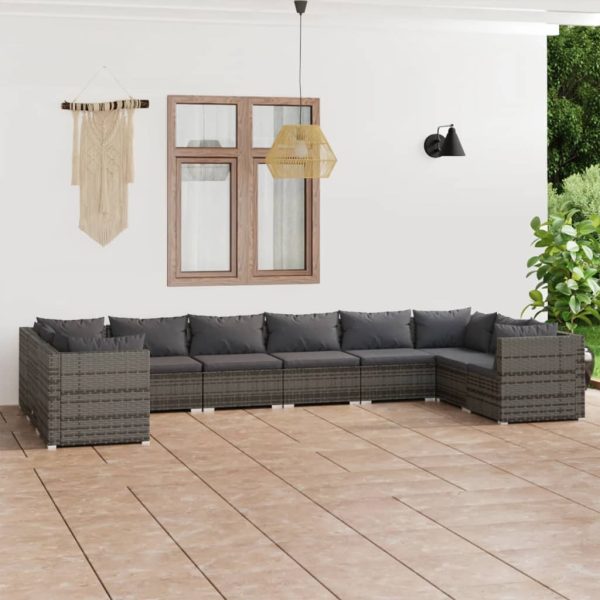 10-Delige Loungeset Met Kussens Poly Rattan - Afbeelding 12