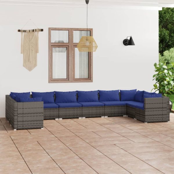 10-Delige Loungeset Met Kussens Poly Rattan - Afbeelding 13