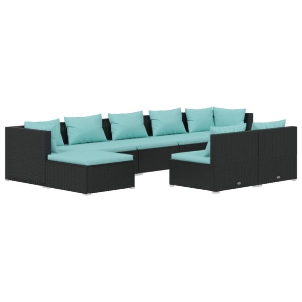 9-Delige Loungeset Met Kussens Poly Rattan - Afbeelding 2